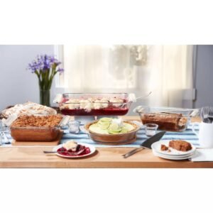 Glass 5-Piece Bakeware Oven Safe Casserole Baking Dish Set – Dishwasher Safe