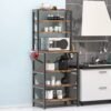 Modern Industrial Metal Wood Kitchen Baker's Rack Shelf Microwave Stand - Image 3