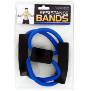 Case of 6 – Portable Resistance Bands with Foam Handles