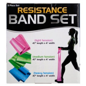 Case of 4 – Resistance Band Set with 3 Tension Levels