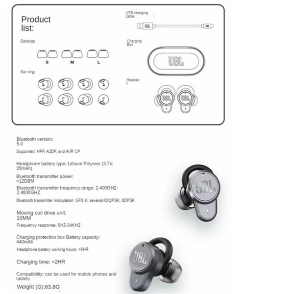 T280 TWS Pro Wireless Headphones Bluetooth In-ear Waterproof Sports Gaming Headset with Charging Case Green - Image 5