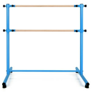 47 Inch Double Ballet Barre with Anti-Slip Footpads-Blue – Color: Blue