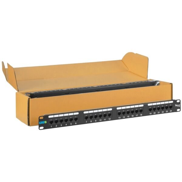 Patch panel cat 6 24-port 1 rms 6 pk