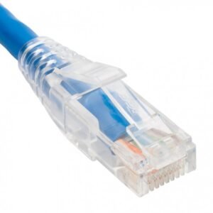 PATCH CORD CAT5e CLEAR BOOT 3′ 25PK BLUE