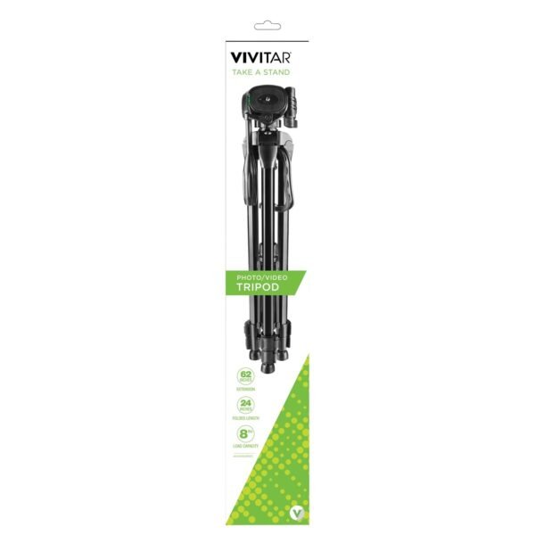 Vivitar VIV-VPT-3662 Professional Tripod with 3-Way Fluid Pan Head (62 Inches) - Image 6