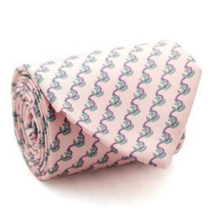 Davidoff Neckties For Men Hand Made Italian Silk Neck Tie – Pink Rose Boat Anchor Pattern