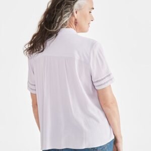 Women’s Pintuck Short-Sleeve Button-Front Shirt